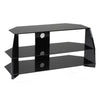 Impressions BTV-202 TV Audio-Video Table With 3 Shelves In Tempered Glass - - Mounts For Less