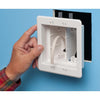Recessed Double Box for cables and power outlets TVBU White - - Mounts For Less