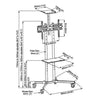 Rolling TV Cart for LED PLASMA LCD 32 to 55 in - - Mounts For Less