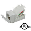 Toolless Keystone connector Cat5e RJ-45 Female White - - Mounts For Less