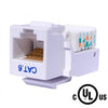 Toolless Keystone connector Cat6 RJ-45 Female White - - Mounts For Less