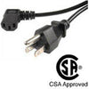 Universal power cord for computers HDTV 6ft black 90deg - - Mounts For Less